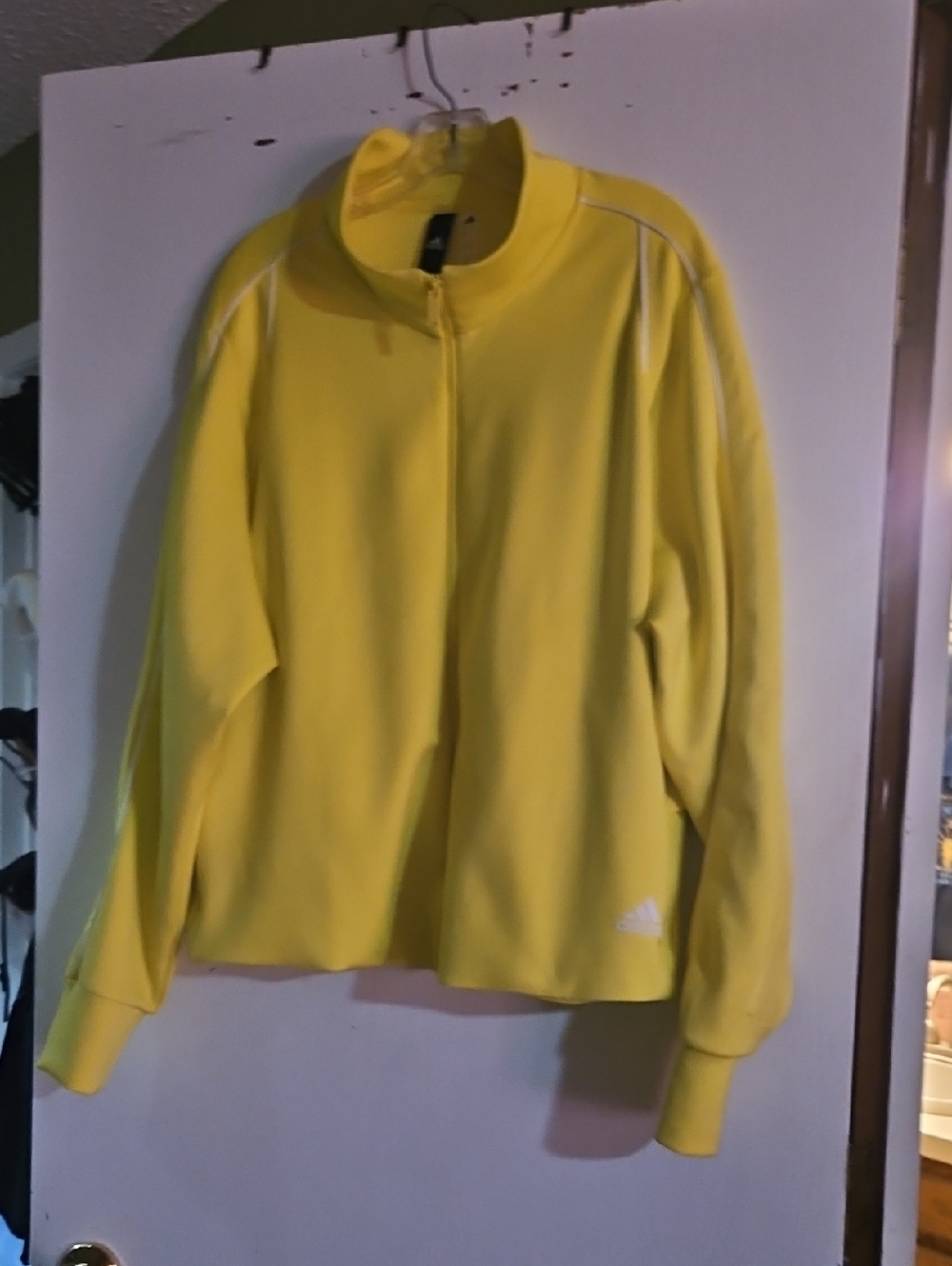 adidas Women's Bright Yellow Zip-Up Bomber Jacket